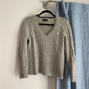 Polo by Ralph Lauren Women’s Gray Cable Knit Sweater